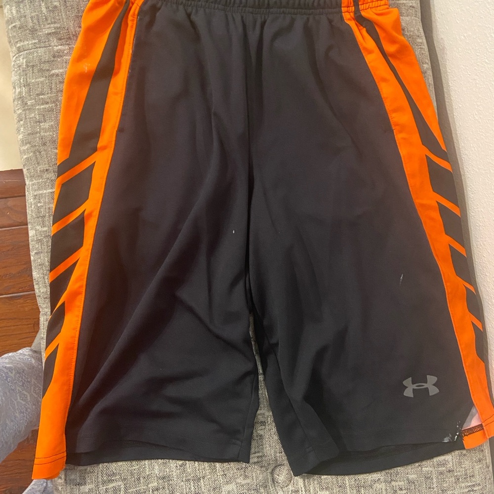 Under Armour Men's Athletic Shorts in Black and Orange